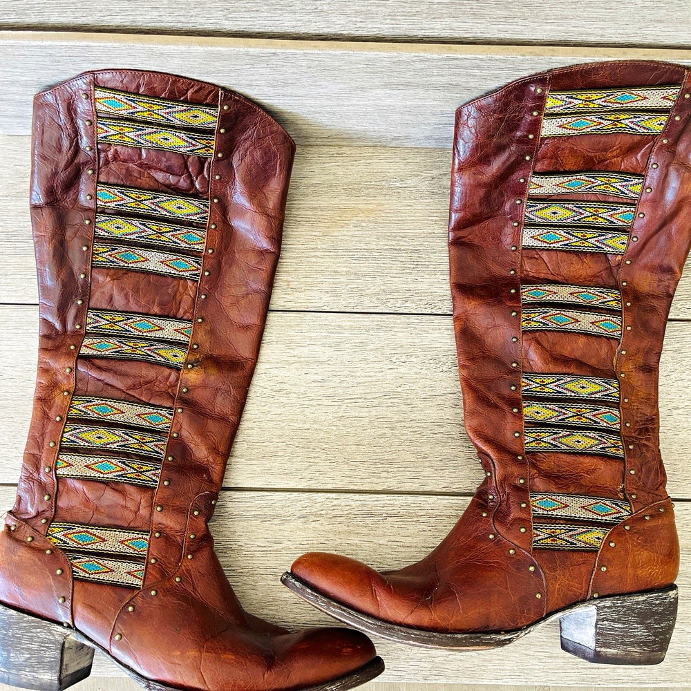 Old Gringo Elina Ganado Tall Brown Leather Boots Women's 11B RARE SIZE